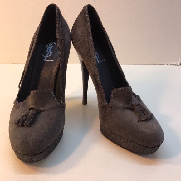 Yves Saint Laurent Gray Suede Heels Made in Italy Size 41 (US 10) - Picture 4 of 15
